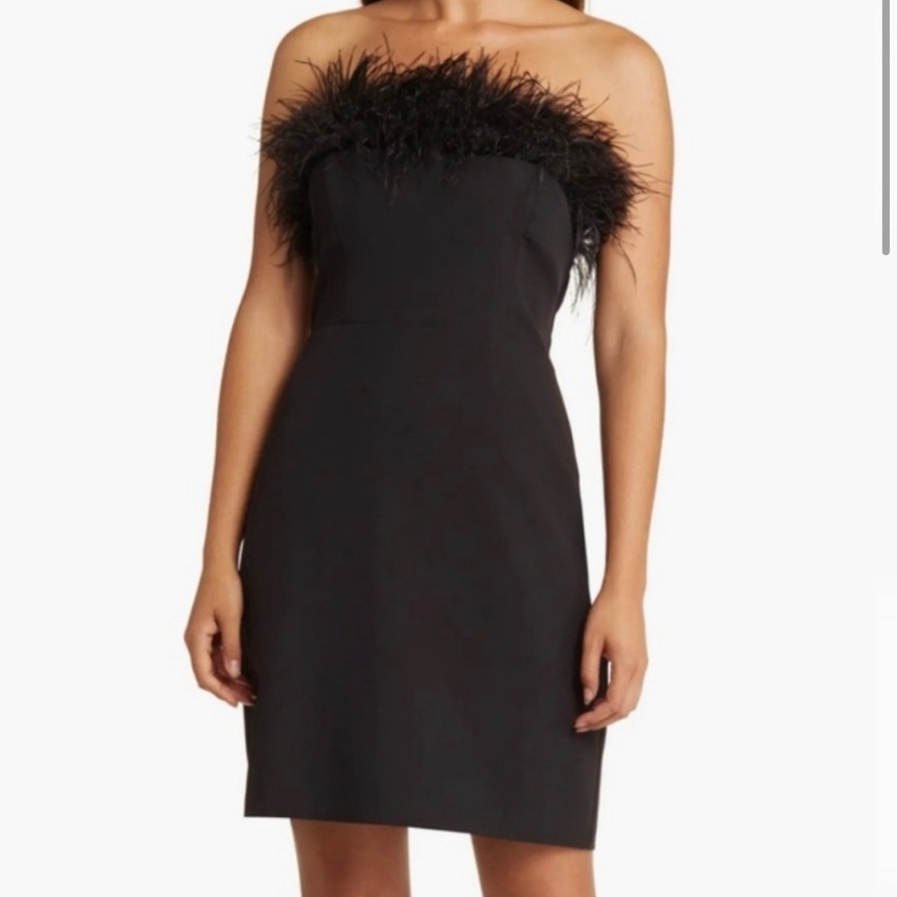 Sam Edelman Strapless Feather Top Sheath Minidress NWT